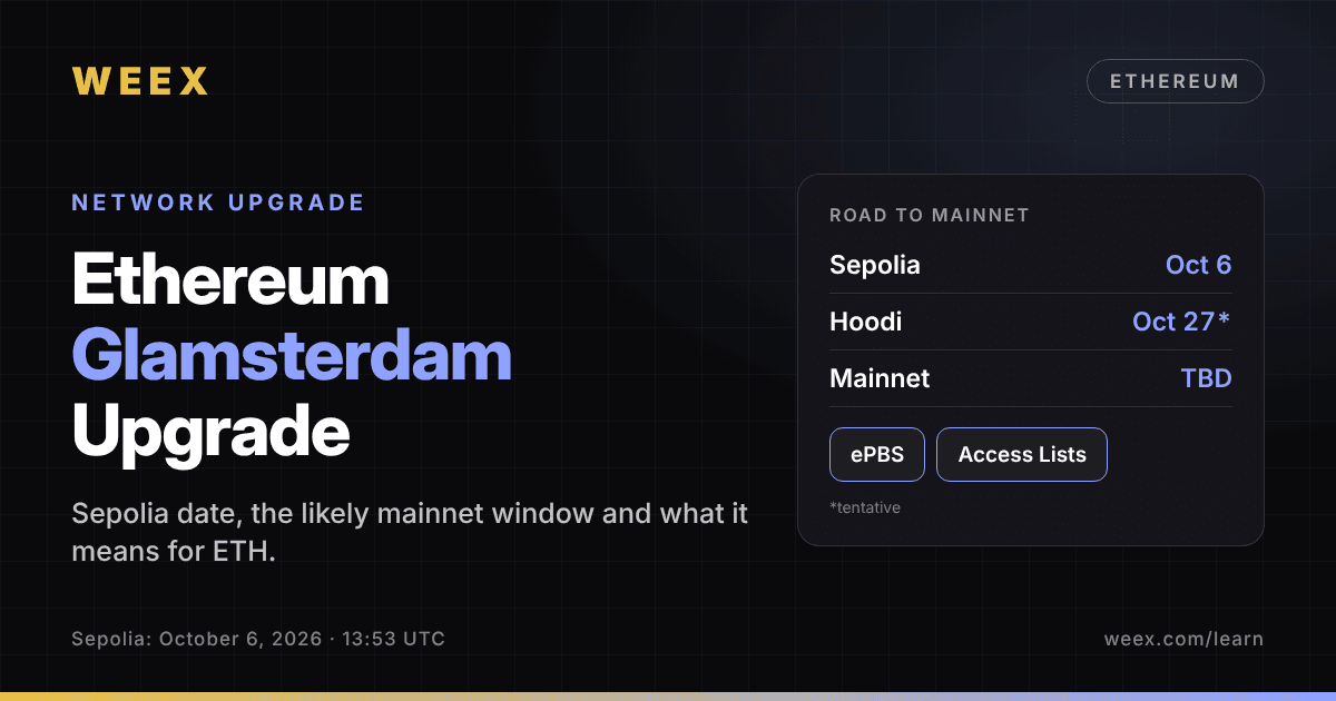 以太坊 Glamsterdam 升级:Sepolia 日期及对 ETH 价格的影响