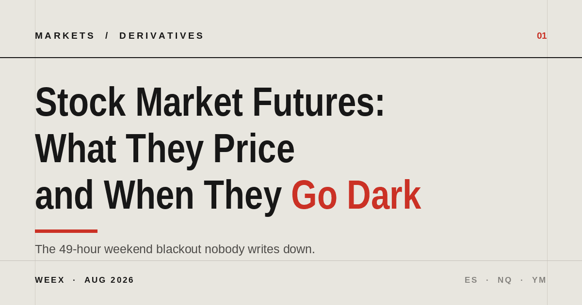 Stock Market Futures: What They Price and When They Go Dark