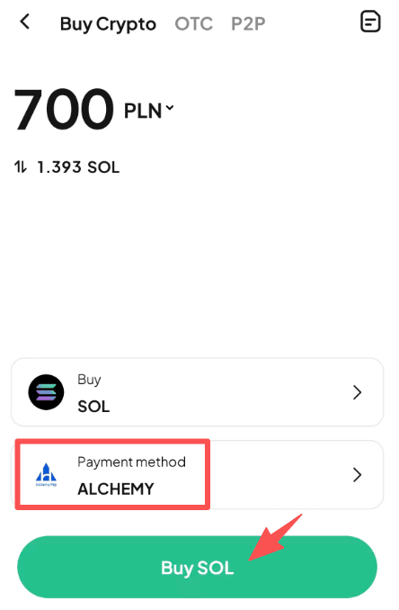 Step4: How to Buy SOL with PLN on WEEX OTC? APP Version