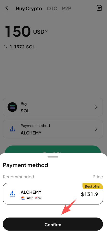 Step3: How to Buy SOL with USD on WEEX OTC? APP Version