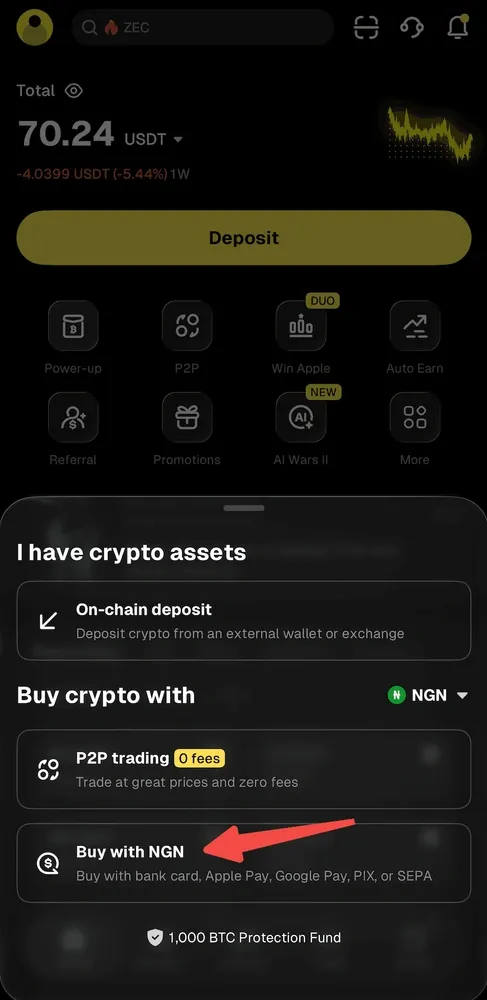 Another Way to Use NGN Bank Transfer on the WEEX App 1