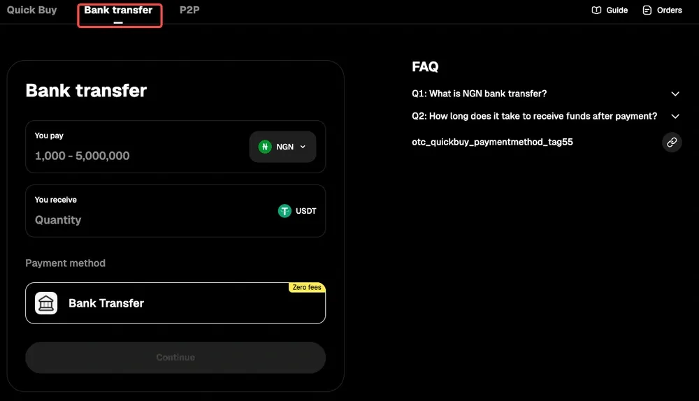 Buy Crypto With NGN on the WEEX Website