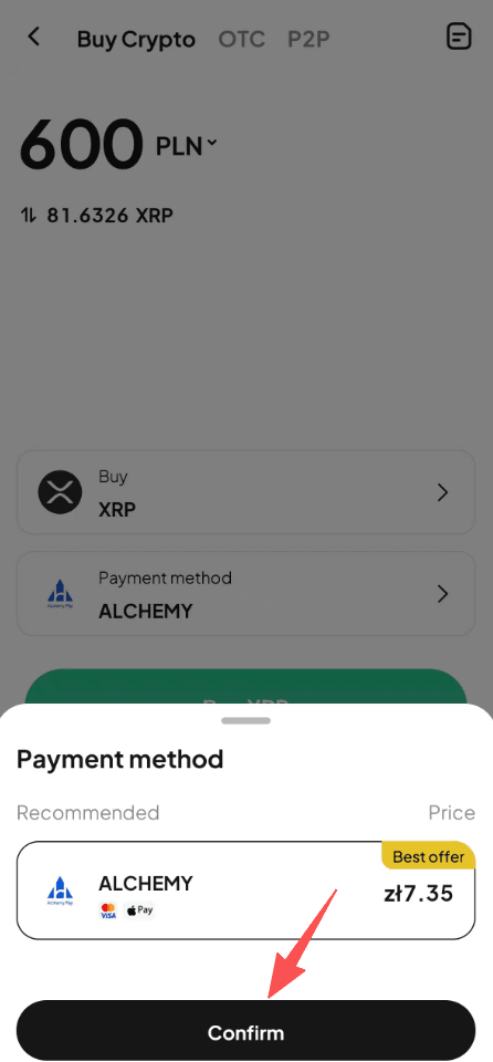 Step3: How to Buy XRP with PLN on WEEX OTC? APP Version