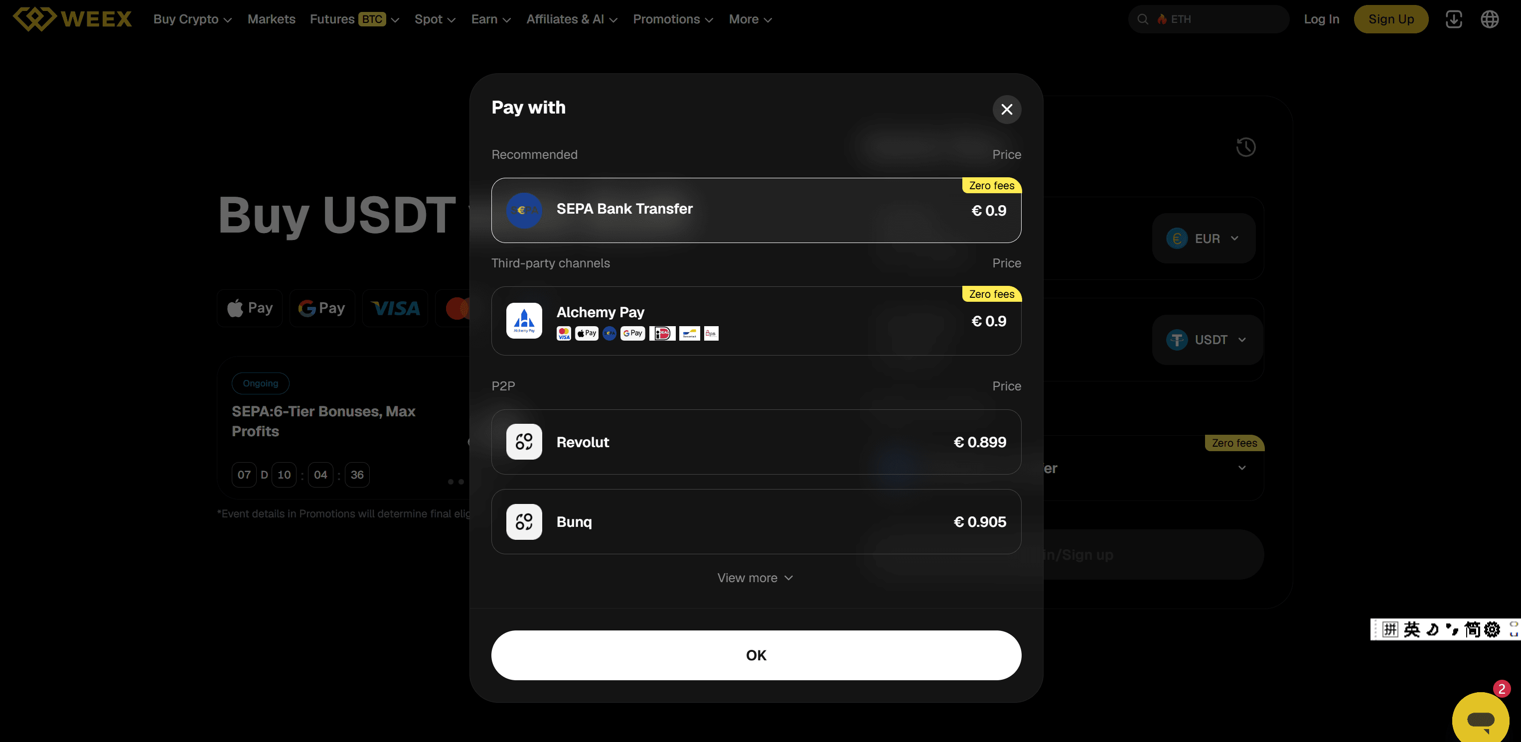 How to Buy Crypto in Europe with EUR on WEEX OTC