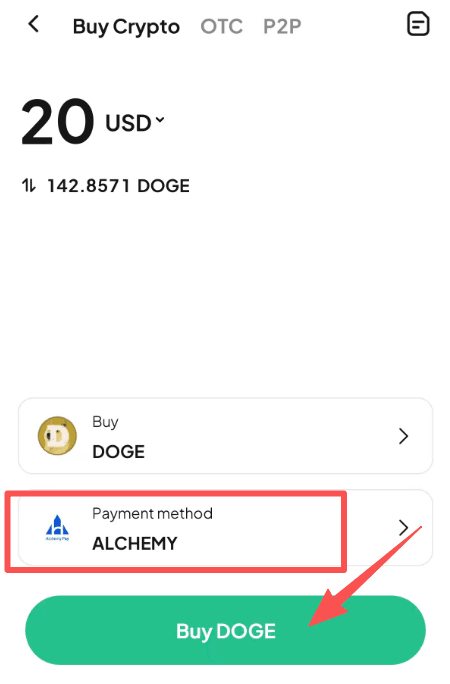 Step4: How to Buy DOGE via WEEX OTC? APP Version