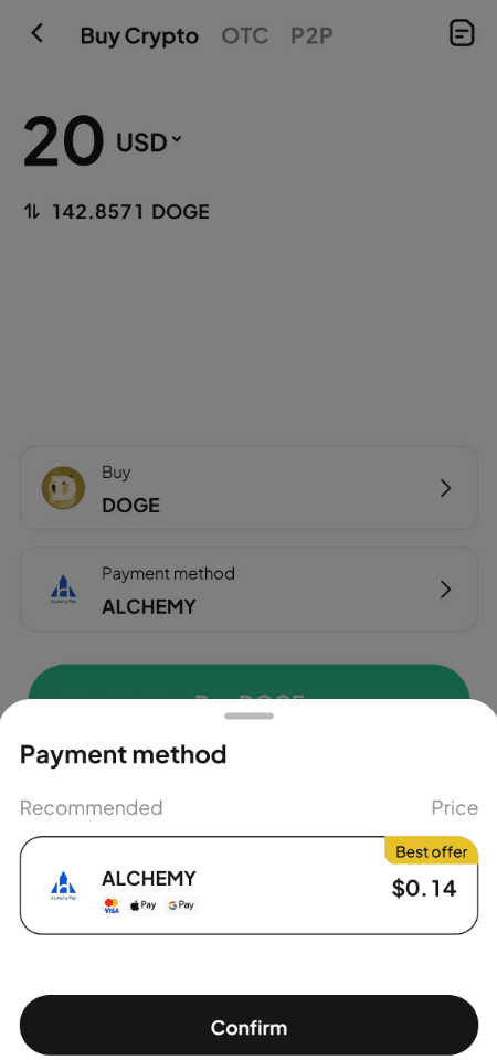 Step3: How to Buy DOGE with USD on WEEX OTC? APP Version