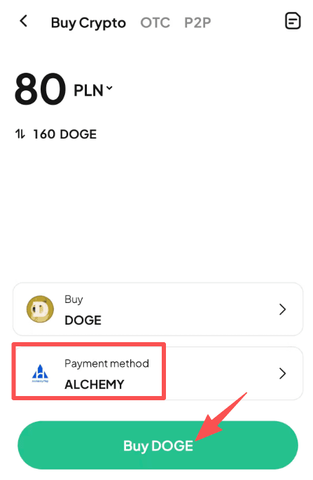 Step4:How to Buy DOGE with PLN on WEEX OTC? APP Version